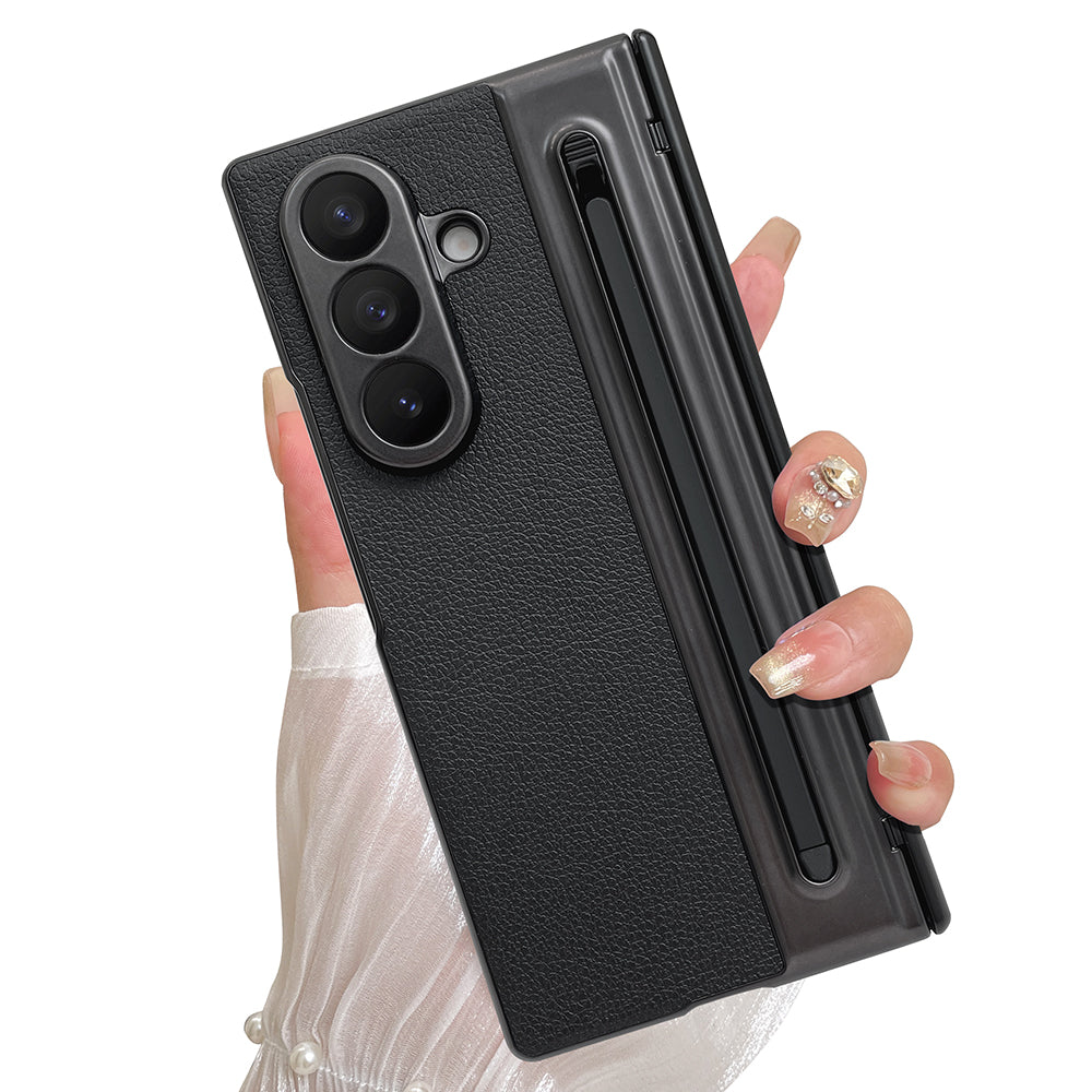 SOKAD - 全城熱賣 - 適用於三星 Galaxy Z Fold7 手機殼 自帶手寫筆和鋼化膜 黑色