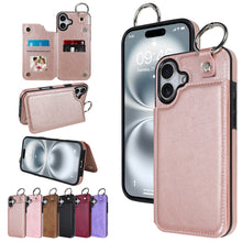 將圖片載入圖庫檢視器 SOKAD - SOKAD - 全城熱賣 - 適用於iPhone 16 Pro Max 錢包手機殼 PU皮革插卡支架保護套 粉色