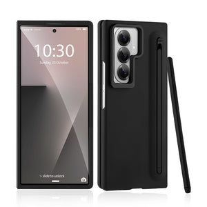 SOKAD - 全城熱賣 - 適用於三星 Galaxy Z Fold7 手機殼 自帶手寫筆,鋼化膜和支架 酒紅色