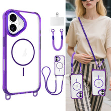 將圖片載入圖庫檢視器 SOKAD - 全城熱賣 - 適用於iPhone 16 Plus 手機殼 MagSafe磁吸 帶長掛繩和短掛繩 黑色