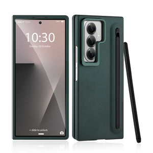SOKAD - 全城熱賣 - 適用於三星 Galaxy Z Fold7 手機殼 自帶手寫筆,鋼化膜和支架 酒紅色