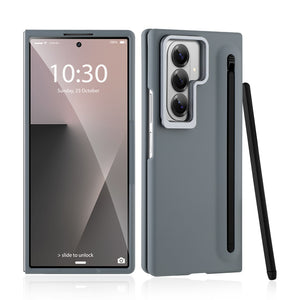 SOKAD - 全城熱賣 - 適用於三星 Galaxy Z Fold7 手機殼 自帶手寫筆,鋼化膜和支架 酒紅色