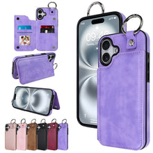 將圖片載入圖庫檢視器 SOKAD - SOKAD - 全城熱賣 - 適用於iPhone 16 Pro Max 錢包手機殼 PU皮革插卡支架保護套 粉色