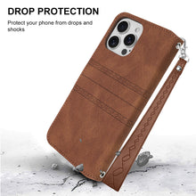 將圖片載入圖庫檢視器 SOKAD - 全城熱賣 - 適用於 iPhone 16 Pro Max 皮套皮夾手機殼 長+短掛繩手機殼 棕色