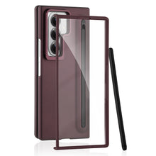 將圖片載入圖庫檢視器 SOKAD - 全城熱賣 - 適用於三星 Galaxy Z Fold7 手機殼 自帶手寫筆,鋼化膜和支架 酒紅色