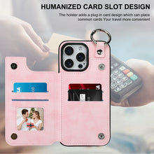 將圖片載入圖庫檢視器 SOKAD - SOKAD - 全城熱賣 - 適用於iPhone 16 Pro Max 錢包手機殼 PU皮革插卡支架保護套 粉色