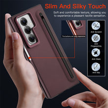將圖片載入圖庫檢視器 SOKAD - 全城熱賣 - 適用於三星 Galaxy Z Fold7 手機殼 自帶手寫筆,鋼化膜和支架 酒紅色