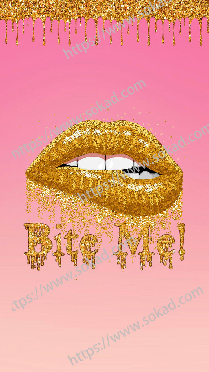 Golden Glitter Lips Phone Case