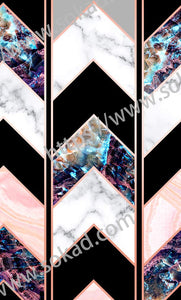 Shiny Rose Gold Geometric Marble