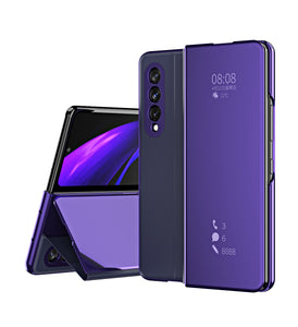 Z Fold 4 3 5G Funda Flip Case For Samsung Galaxy Z Fold 2 W21 Mirror Clear View PU Leather Shell Phone Case Cover W22 Capa