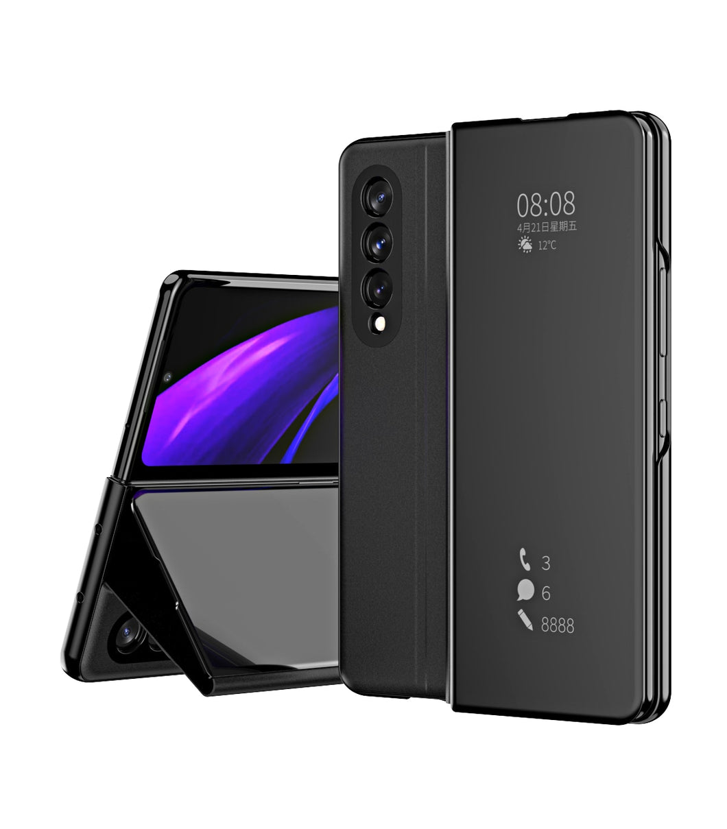 Z Fold 4 3 5G Funda Flip Case For Samsung Galaxy Z Fold 2 W21 Mirror Clear View PU Leather Shell Phone Case Cover W22 Capa