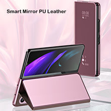 將圖片載入圖庫檢視器 Z Fold 4 3 5G Funda Flip Case For Samsung Galaxy Z Fold 2 W21 Mirror Clear View PU Leather Shell Phone Case Cover W22 Capa