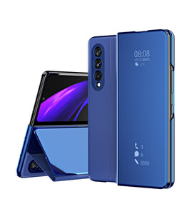 Z Fold 4 3 5G Funda Flip Case For Samsung Galaxy Z Fold 2 W21 Mirror Clear View PU Leather Shell Phone Case Cover W22 Capa