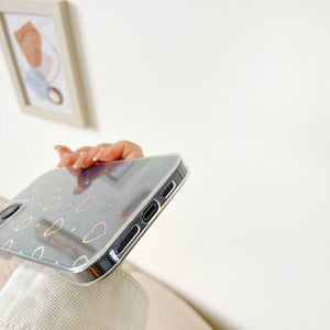 Women Girls Clear Laser Heart Holographic Phone Case Glitter Cute Shockproof Cover for iPhone 14 13 12 11 Pro XR Xs Max 8P