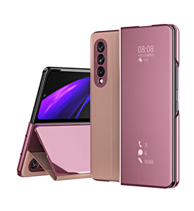 Z Fold 4 3 5G Funda Flip Case For Samsung Galaxy Z Fold 2 W21 Mirror Clear View PU Leather Shell Phone Case Cover W22 Capa