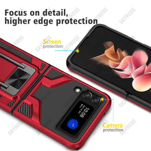 將圖片載入圖庫檢視器 Z Flip3 5G Armor Shockproof Bracket Case for Samsung galaxy Z Flip 4 3 Case For Samsung Z Flip 3 Magnet Car Holder stand Cover
