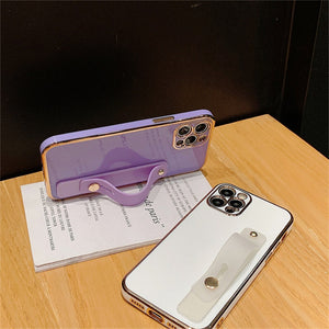 Wrist Strap Plating Phone Case For Samsung Galaxy S22 S21 S20 FE S10 S8 S9 Note 8 9 10 20 Ultra Plus Lite Silicone Soft Cover
