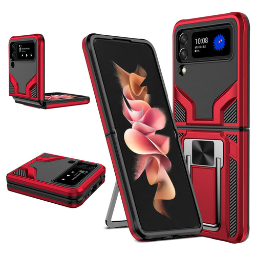 Z Flip3 5G Armor Shockproof Bracket Case for Samsung galaxy Z Flip 4 3 Case For Samsung Z Flip 3 Magnet Car Holder stand Cover