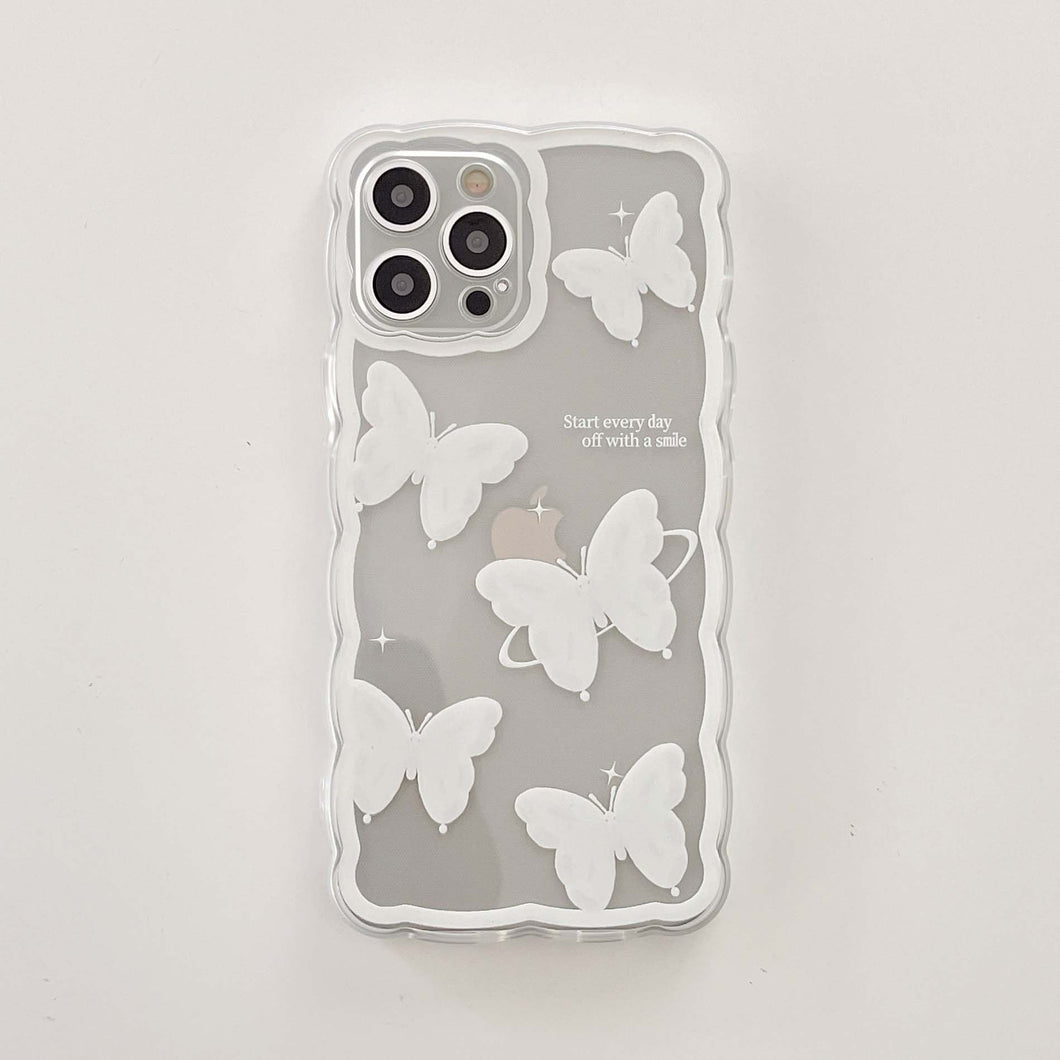 White butterfly cute ins jane silicone soft phone case for iphone 8 7 plus xr xsmax x 12 13 11 pro max back shell capa
