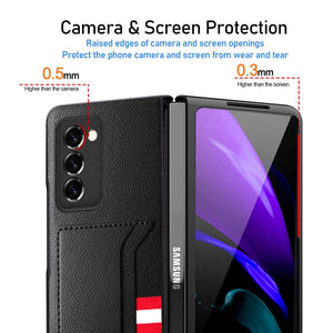 With Card Holder Leather Phone Bag Case for Samsung Galaxy Z Fold 3 4 Fold4 Fold2 Fold3 5G Fold 2 Anti-Scratch Protective Cover