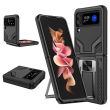 將圖片載入圖庫檢視器 Z Flip3 5G Armor Shockproof Bracket Case for Samsung galaxy Z Flip 4 3 Case For Samsung Z Flip 3 Magnet Car Holder stand Cover