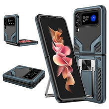 將圖片載入圖庫檢視器 Z Flip3 5G Armor Shockproof Bracket Case for Samsung galaxy Z Flip 4 3 Case For Samsung Z Flip 3 Magnet Car Holder stand Cover