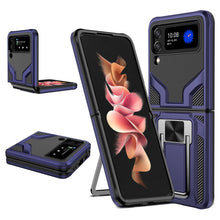將圖片載入圖庫檢視器 Z Flip3 5G Armor Shockproof Bracket Case for Samsung galaxy Z Flip 4 3 Case For Samsung Z Flip 3 Magnet Car Holder stand Cover