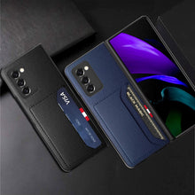 將圖片載入圖庫檢視器 With Card Holder Leather Phone Bag Case for Samsung Galaxy Z Fold 3 4 Fold4 Fold2 Fold3 5G Fold 2 Anti-Scratch Protective Cover