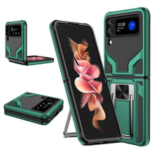 將圖片載入圖庫檢視器 Z Flip3 5G Armor Shockproof Bracket Case for Samsung galaxy Z Flip 4 3 Case For Samsung Z Flip 3 Magnet Car Holder stand Cover