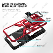 將圖片載入圖庫檢視器 Z Flip3 5G Armor Shockproof Bracket Case for Samsung galaxy Z Flip 4 3 Case For Samsung Z Flip 3 Magnet Car Holder stand Cover