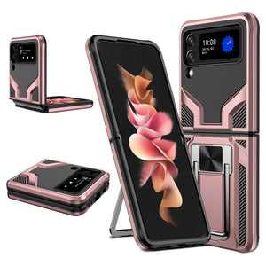Z Flip3 5G Armor Shockproof Bracket Case for Samsung galaxy Z Flip 4 3 Case For Samsung Z Flip 3 Magnet Car Holder stand Cover